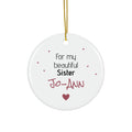 Ceramic Ornament – “For the Sweetest Aunt Nancy” Personalized Holiday Keepsake