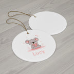 Koala Holding Heart Ceramic Ornament — Cute Baby Nursery & Valentine Keepsake