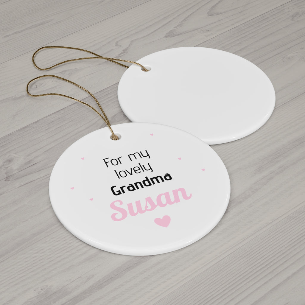 Ceramic Ornament – “For the Sweetest Aunt Nancy” Personalized Holiday Keepsake