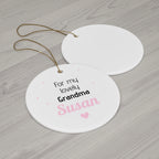 Ceramic Ornament – “For the Sweetest Aunt Nancy” Personalized Holiday Keepsake