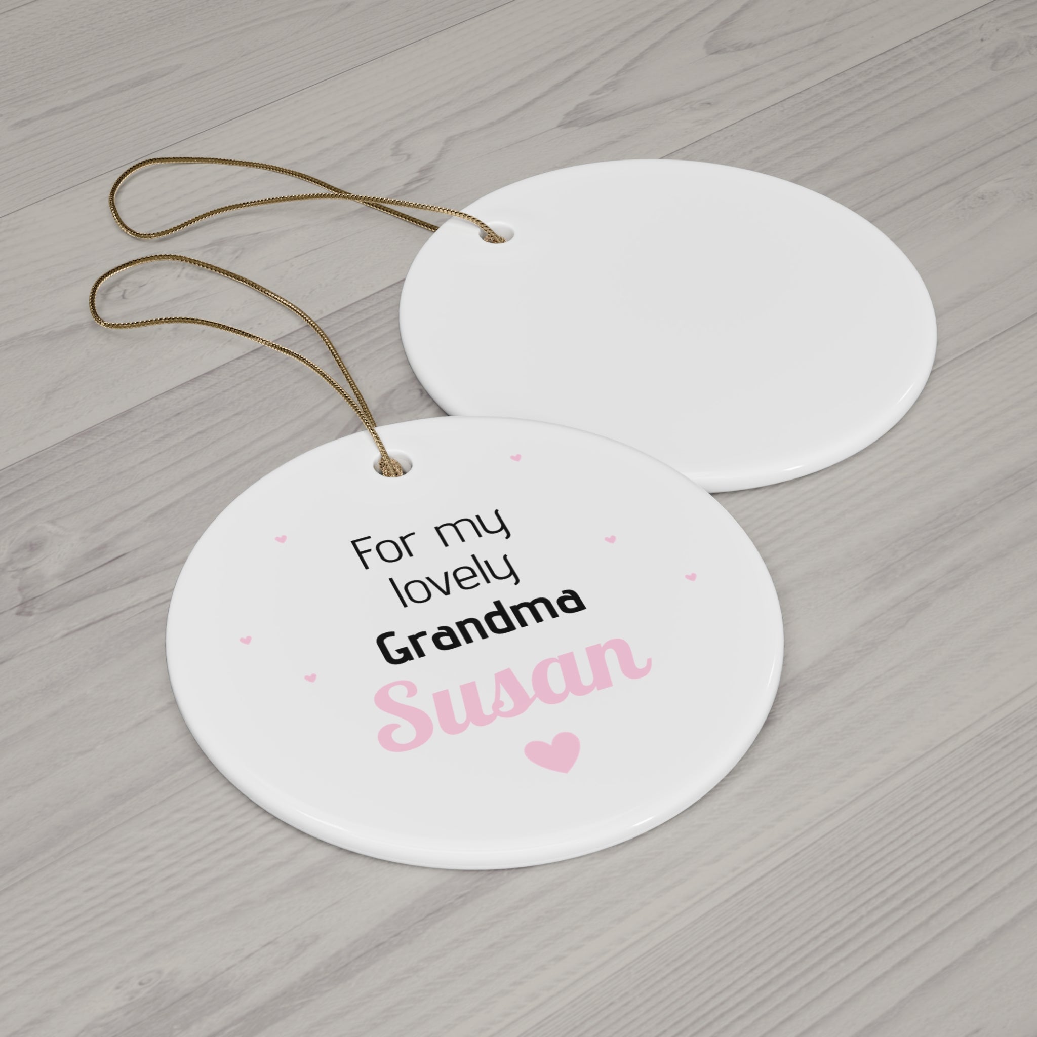 Ceramic Ornament – “For the Sweetest Aunt Nancy” Personalized Holiday Keepsake