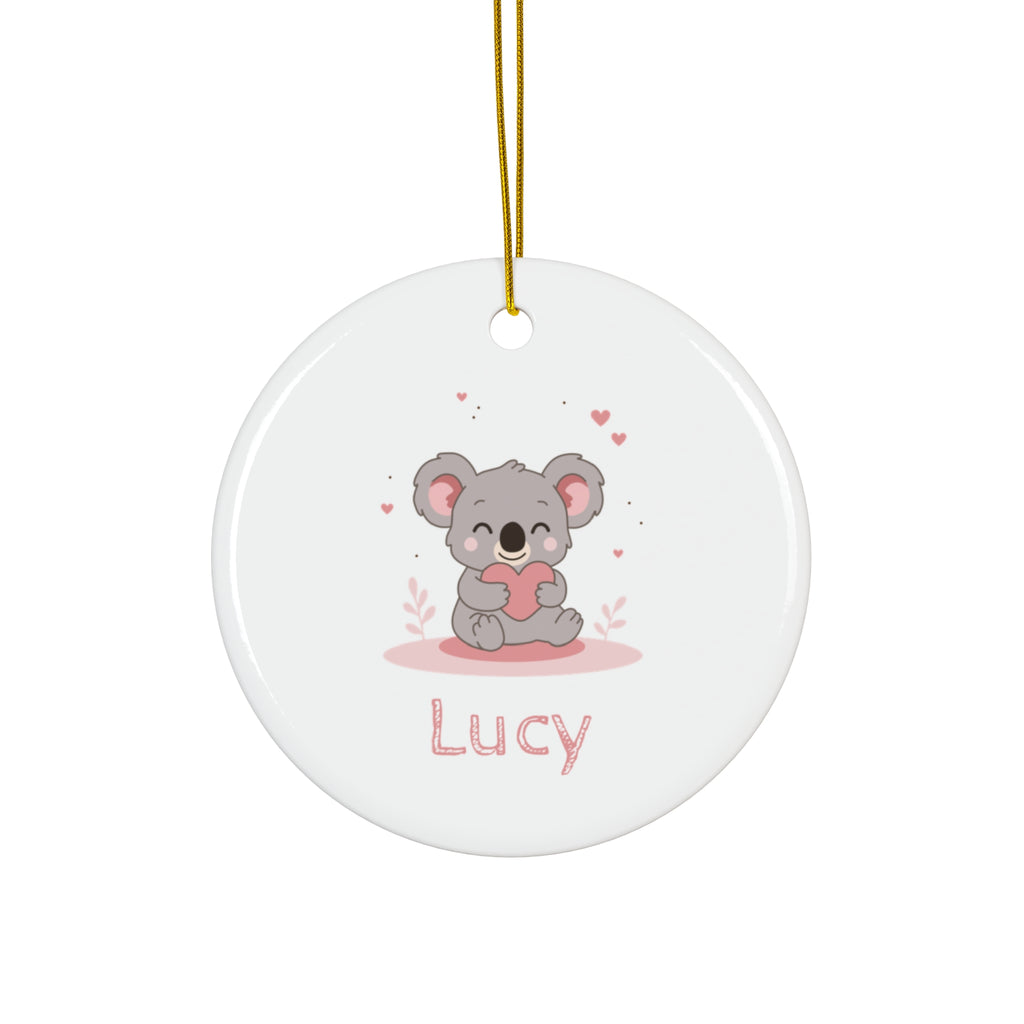 Koala Holding Heart Ceramic Ornament — Cute Baby Nursery & Valentine Keepsake