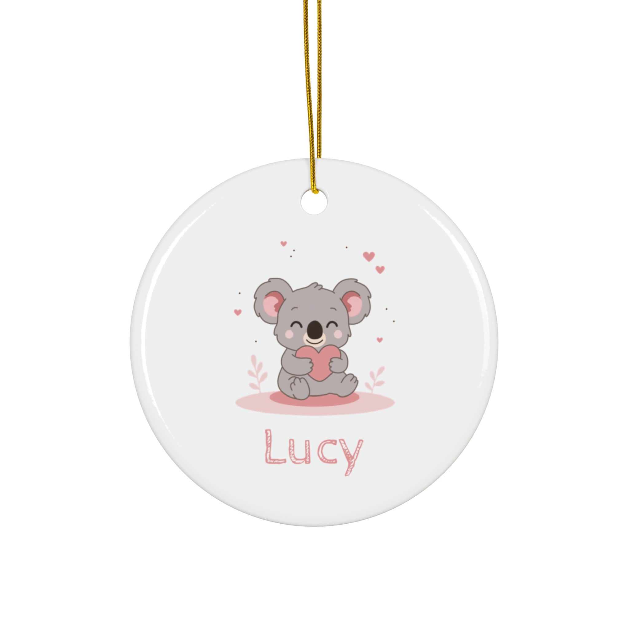 Koala Holding Heart Ceramic Ornament — Cute Baby Nursery & Valentine Keepsake