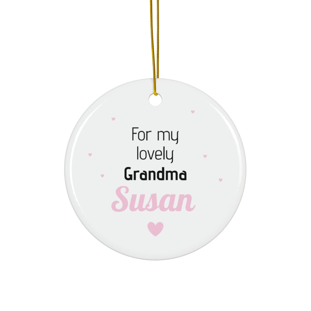 Ceramic Ornament – “For the Sweetest Aunt Nancy” Personalized Holiday Keepsake