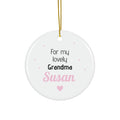 Ceramic Ornament – “For the Sweetest Aunt Nancy” Personalized Holiday Keepsake