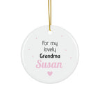Ceramic Ornament – “For the Sweetest Aunt Nancy” Personalized Holiday Keepsake