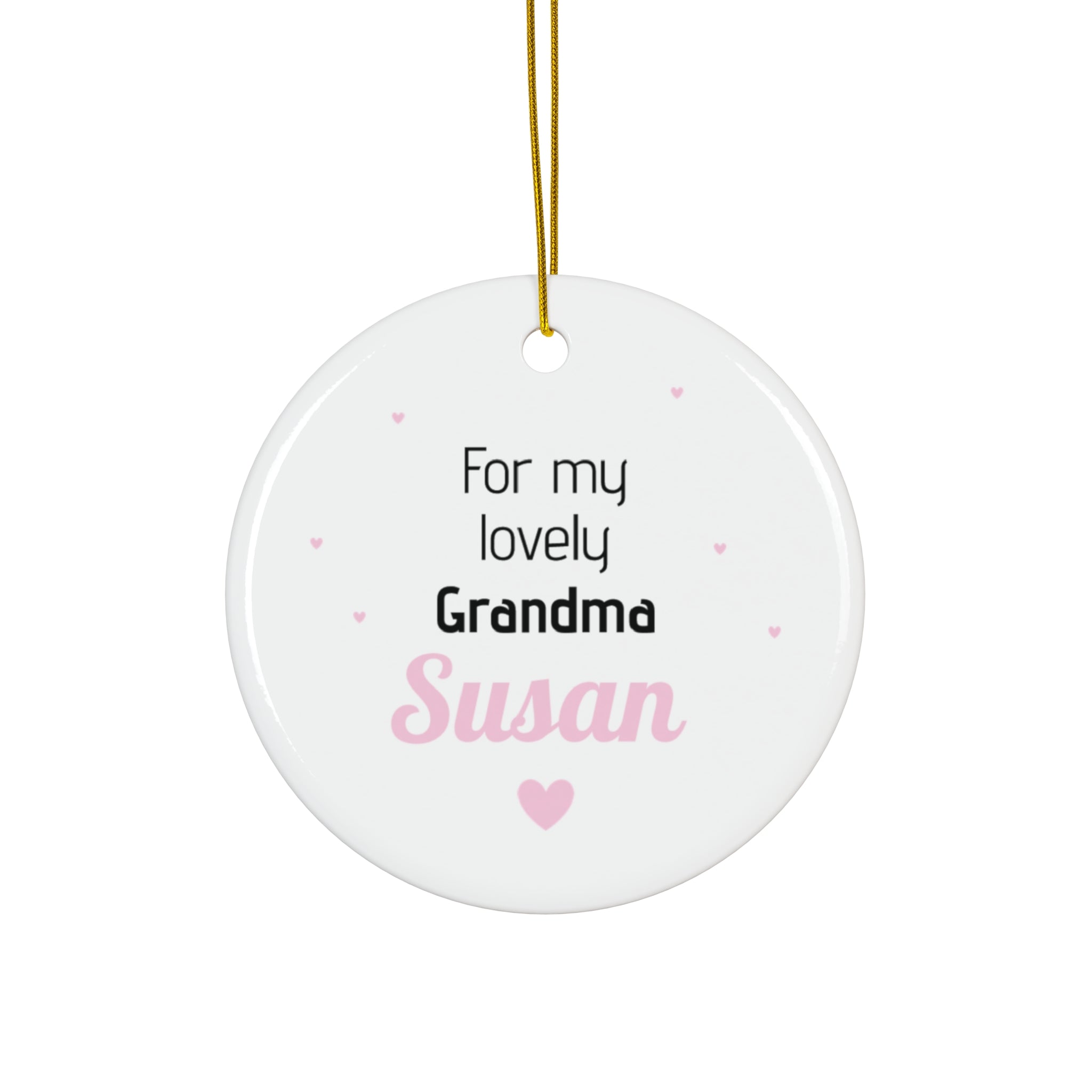 Ceramic Ornament – “For the Sweetest Aunt Nancy” Personalized Holiday Keepsake