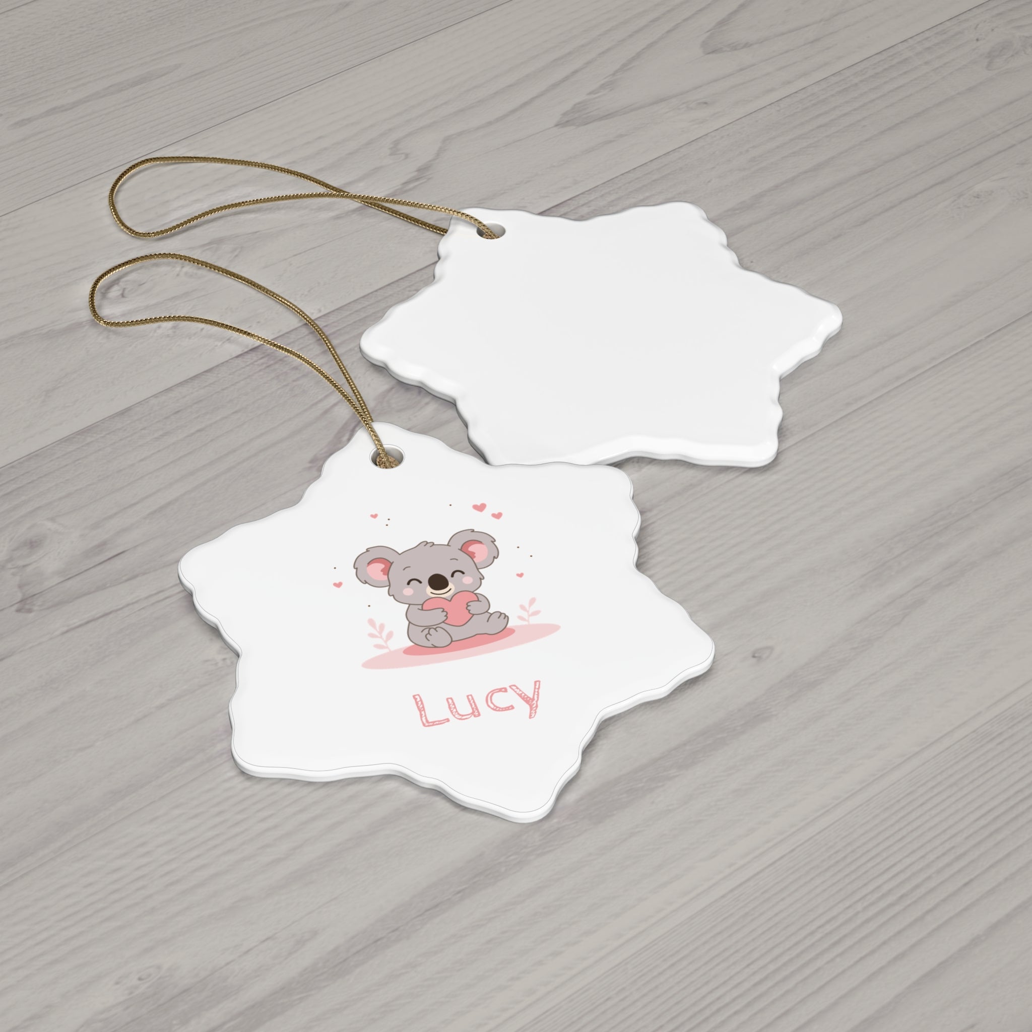 Koala Holding Heart Ceramic Ornament — Cute Baby Nursery & Valentine Keepsake