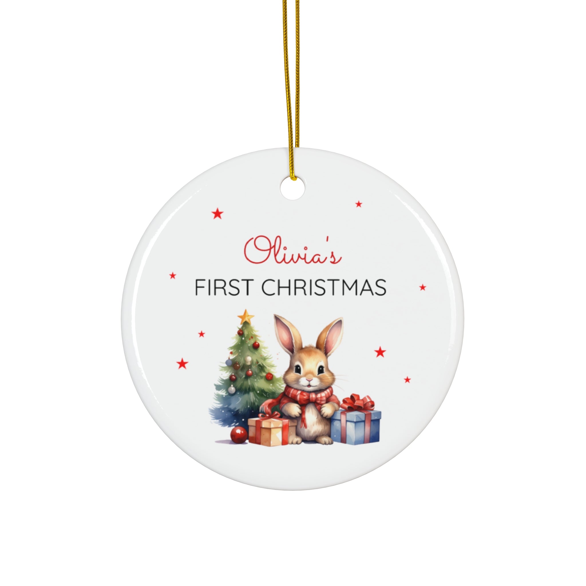 Ceramic Ornament – “For the Sweetest Aunt Nancy” Personalized Holiday Keepsake