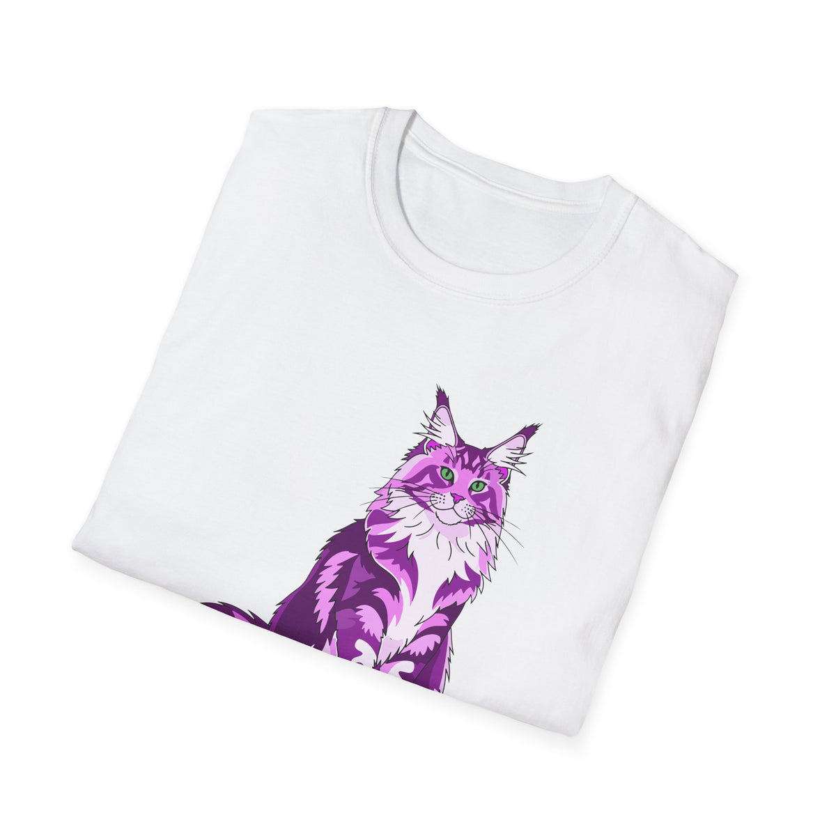 Personalized Cat T-Shirt — Main Coon Illustration (Add Name)