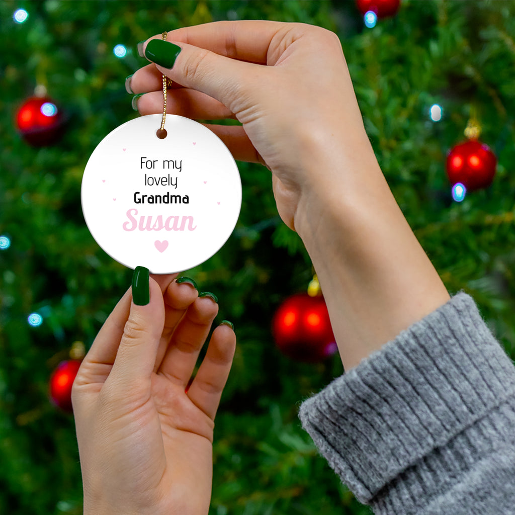 Ceramic Ornament – “For the Sweetest Aunt Nancy” Personalized Holiday Keepsake