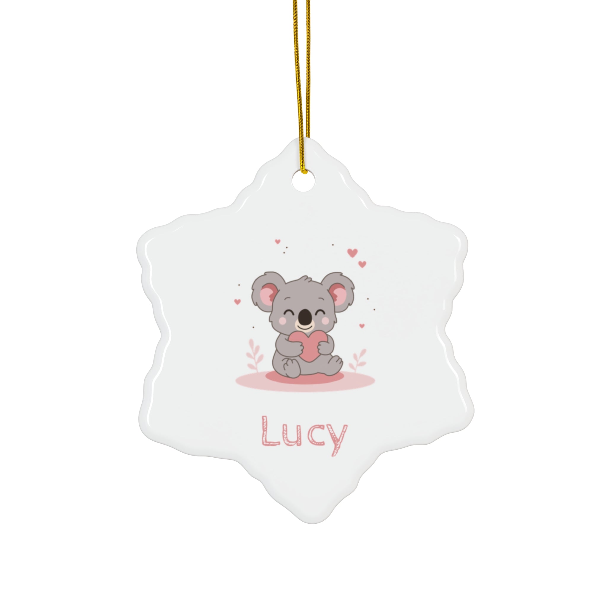 Koala Holding Heart Ceramic Ornament — Cute Baby Nursery & Valentine Keepsake