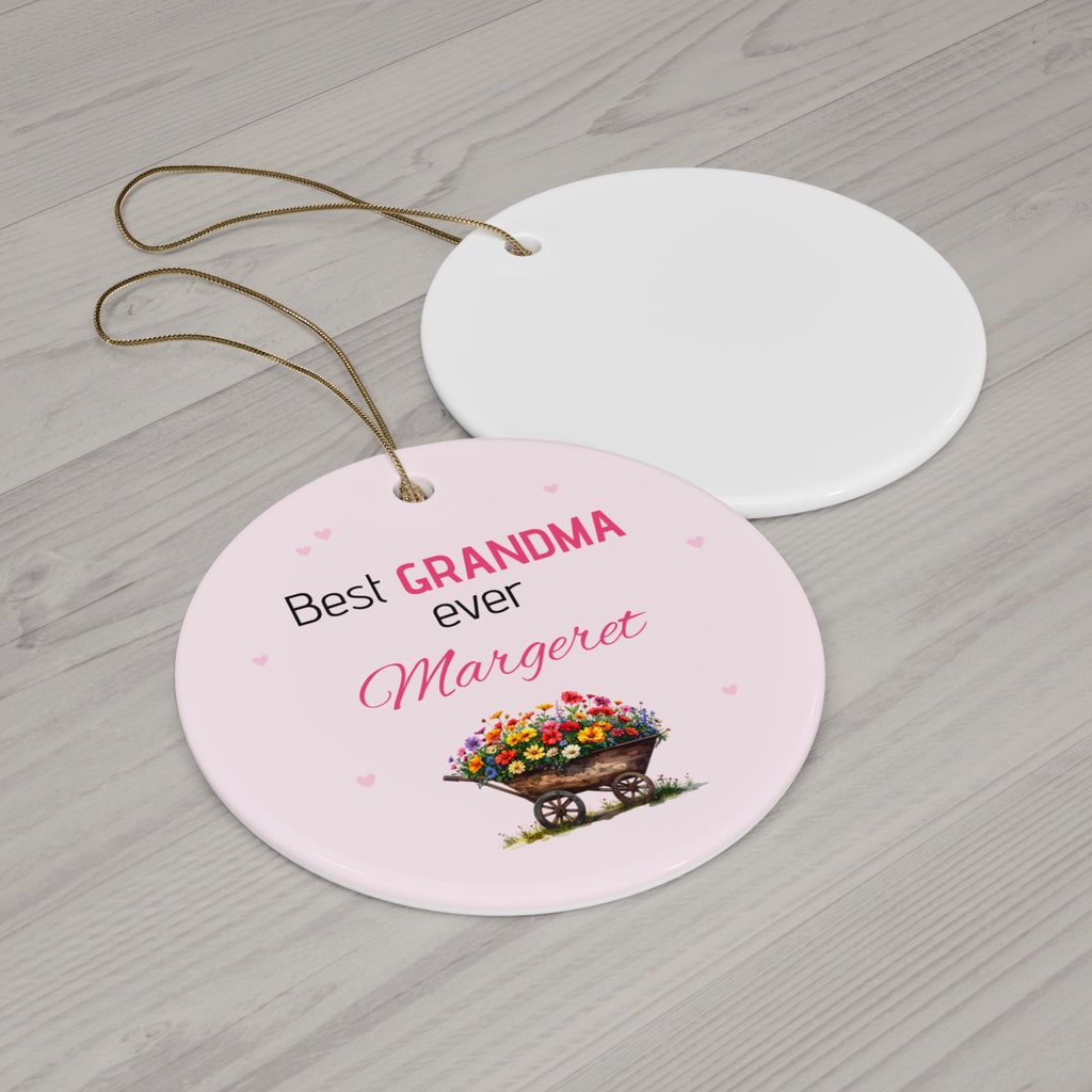 Ceramic Ornament – “For the Sweetest Aunt Nancy” Personalized Holiday Keepsake