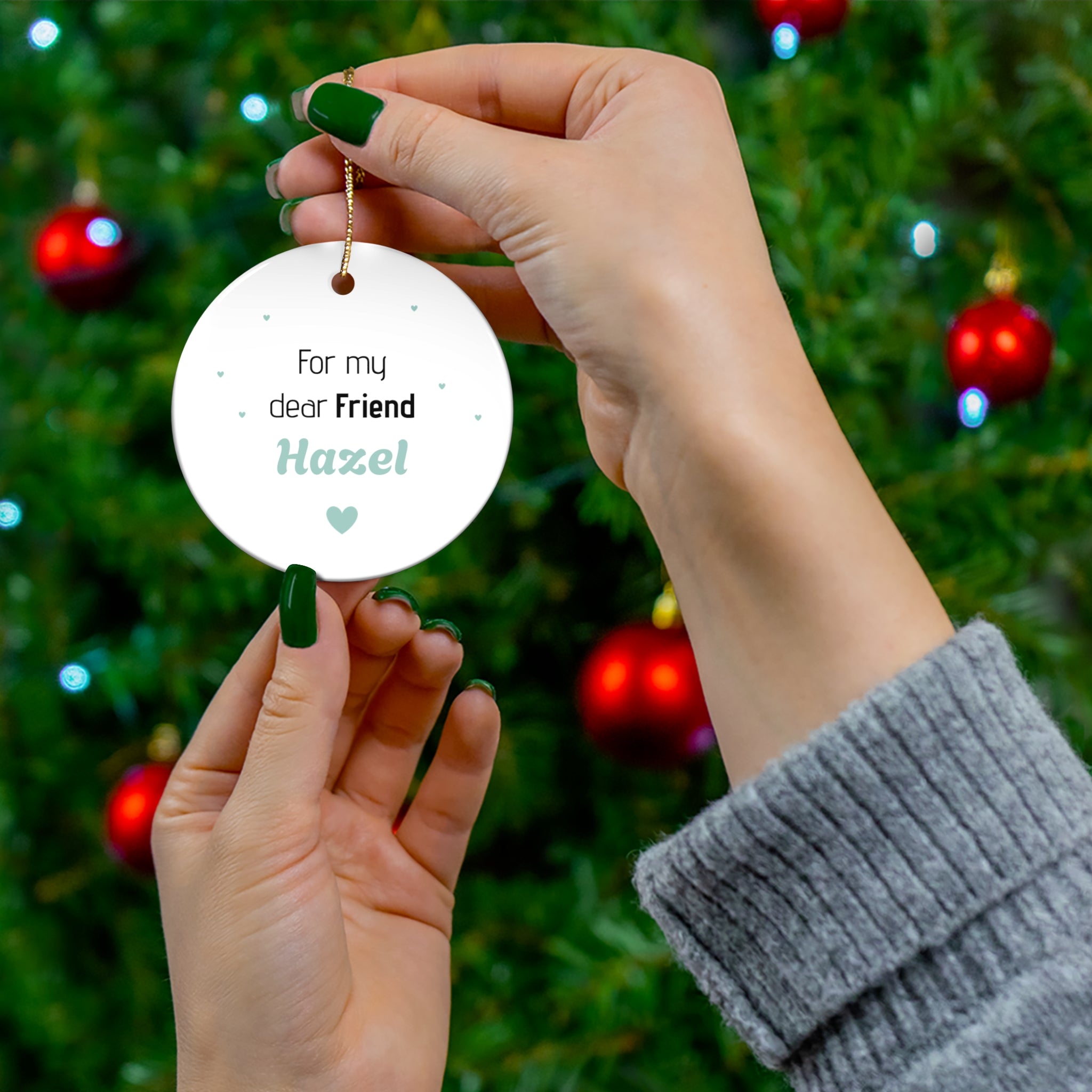 Copy of Ceramic Ornament – “For the Sweetest Aunt Nancy” Personalized Holiday Keepsake