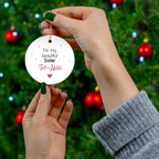 Ceramic Ornament – “For the Sweetest Aunt Nancy” Personalized Holiday Keepsake