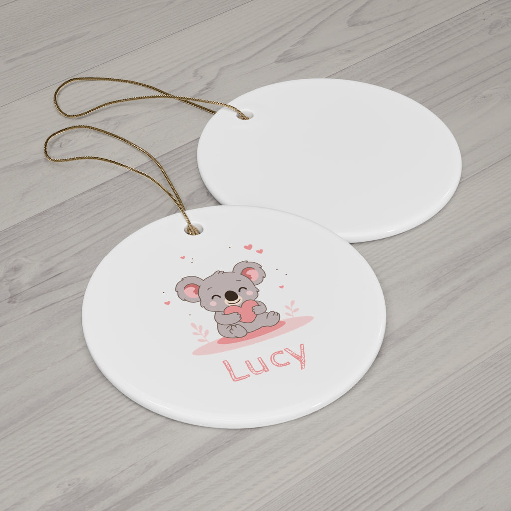 Koala Holding Heart Ceramic Ornament — Cute Baby Nursery & Valentine Keepsake