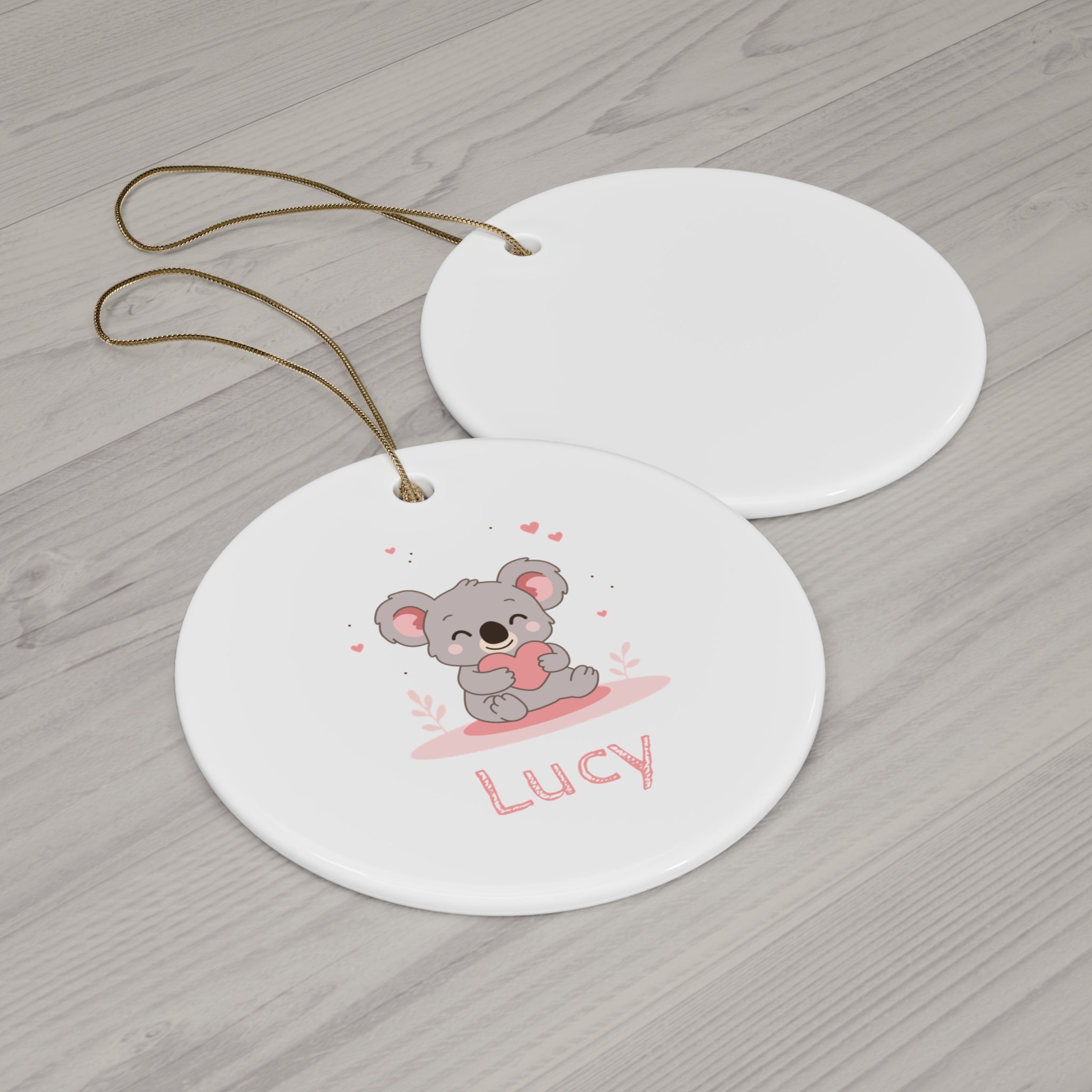 Koala Holding Heart Ceramic Ornament — Cute Baby Nursery & Valentine Keepsake