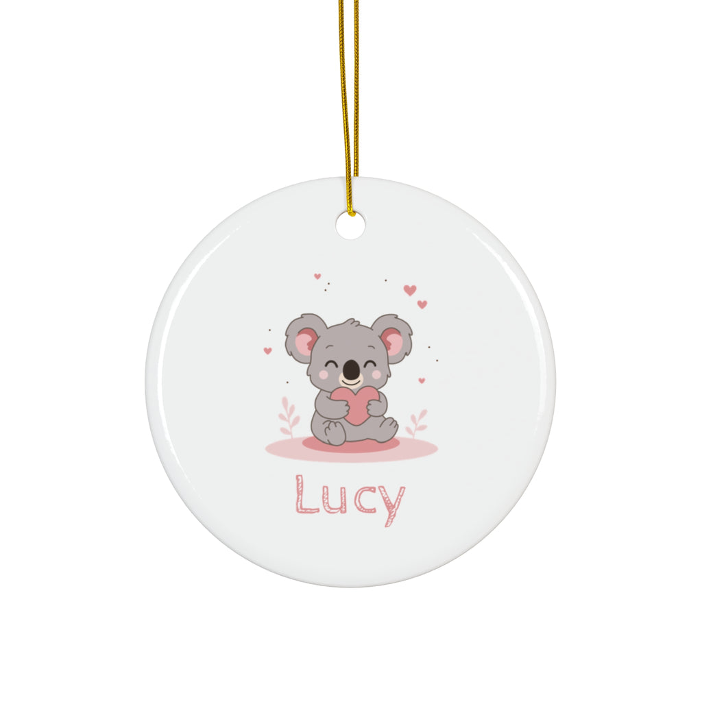 Koala Holding Heart Ceramic Ornament — Cute Baby Nursery & Valentine Keepsake