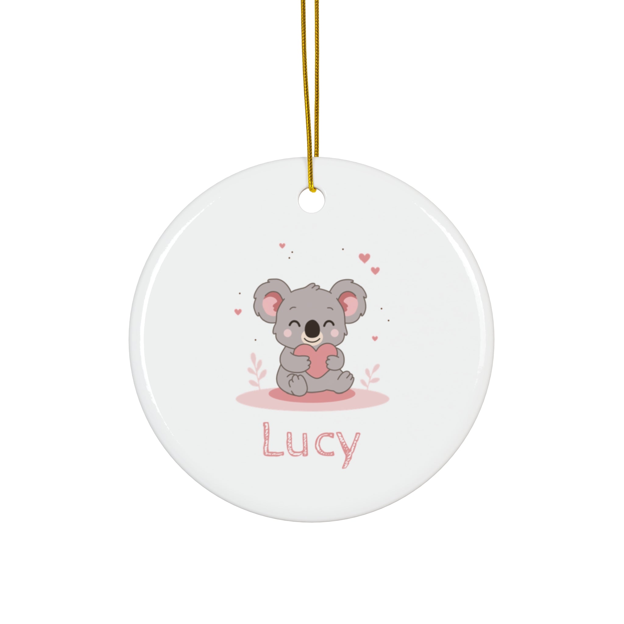 Koala Holding Heart Ceramic Ornament — Cute Baby Nursery & Valentine Keepsake