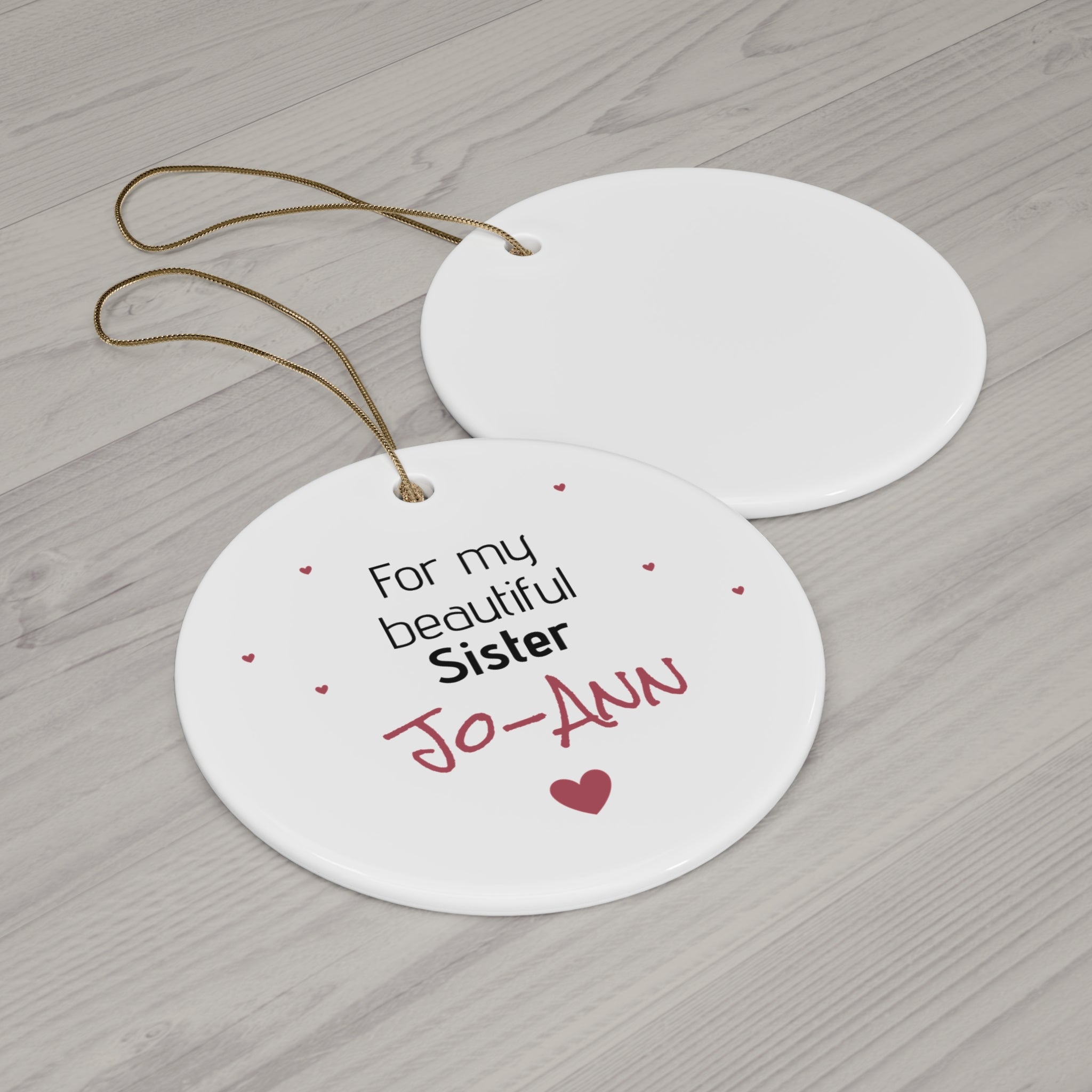 Ceramic Ornament – “For the Sweetest Aunt Nancy” Personalized Holiday Keepsake